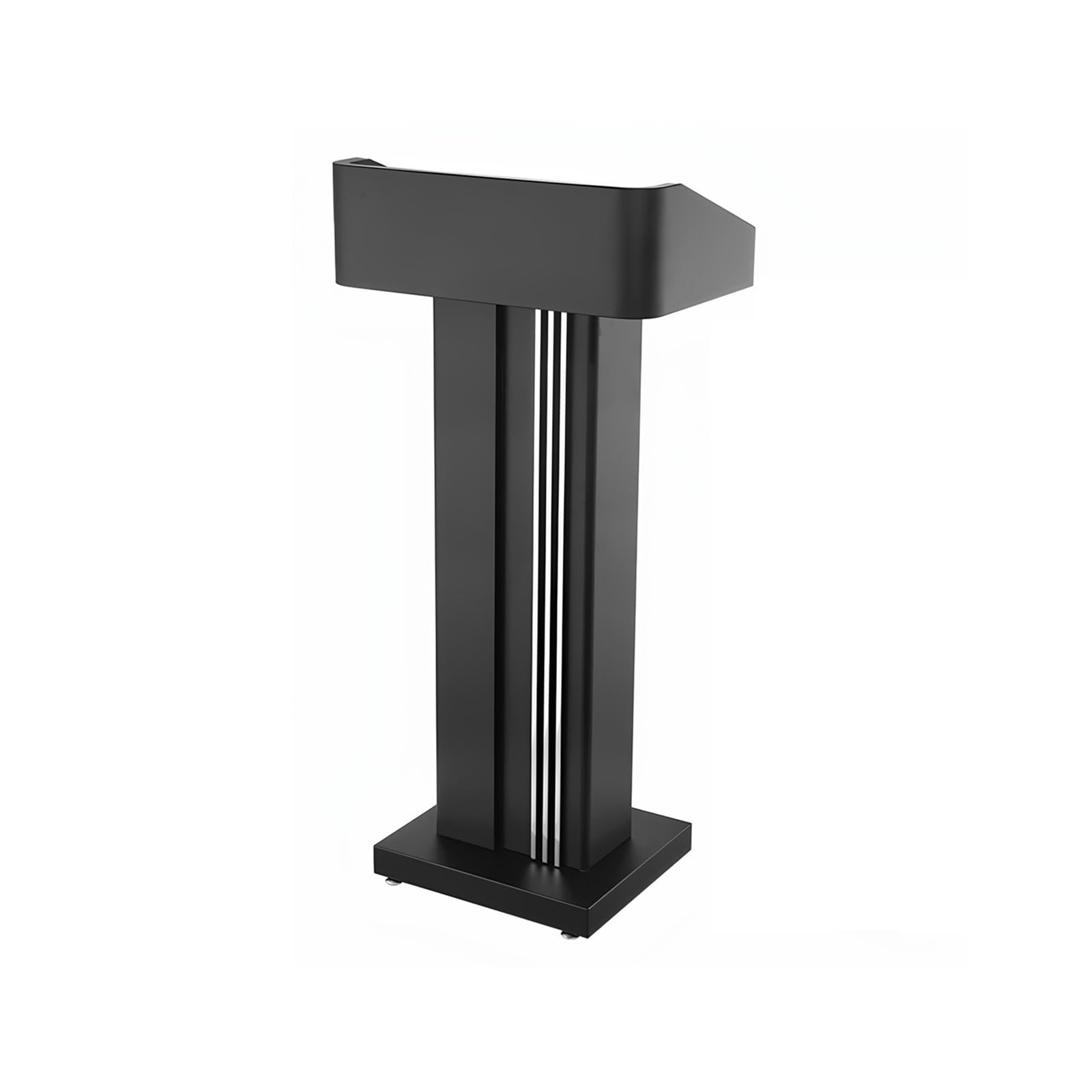 FZL02068LM Speaker Metal Lectern Podium Hotel Reception Desk Check-in Restaurant Pulpit(Black)