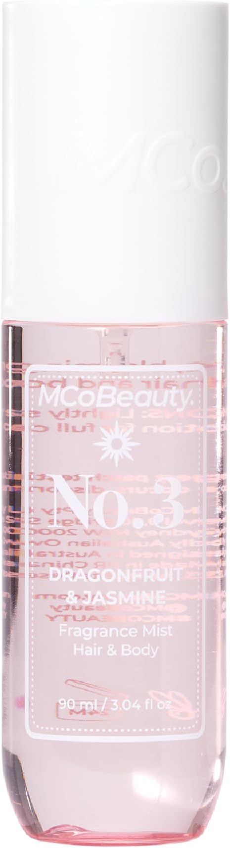 Fragrance Mist No. 3 - Refreshing Hair & Body Spray for Women - Sweet Blossom, Dragon Fruit & Jasmine Scent - Fruity Bright Perfume, Long Lasting & Light - Vegan & Cruelty Free