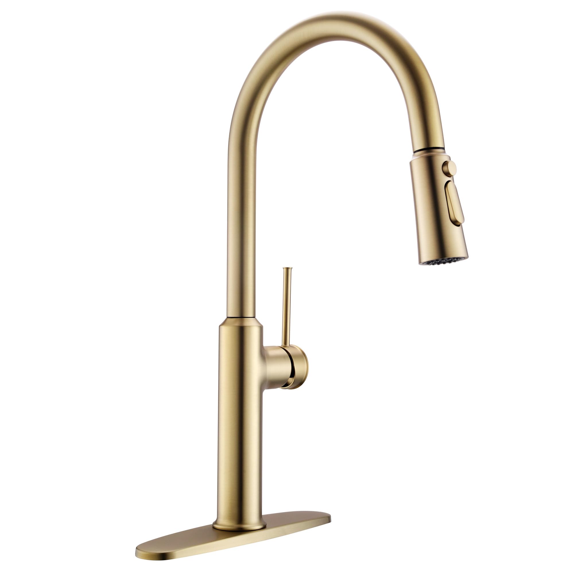 Photo 1 of Lavatrum 19 Inch Brushed Gold High-Arc Kitchen Faucet
