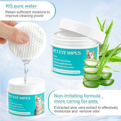 Kissmama Dog Eye Wipes, 200Pcs Eye Wipes For Dogs & Cats Remove Tear Stain, Eye Debris, Mucus Secretions Discharge, Pet Gentle Care Supplies Disposable Cleaning Wipe For Eye thumb #4