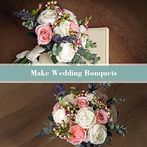 Sukh 24pcs Artificial Eucalyptus Stems - Faux Eucalyptus Branches Decor Fake Eucalyptus Plant hojas de eucalipto artificiales para decoracion Eucalyptus Bouquet Sprigs Leaves Flowe image 6