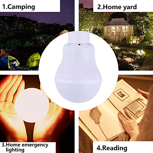 LED Solarbetriebene Glühbirne, Haofy Tragbare Hof Notbeleuchtung, Laterne mit Solarpanel für Outdoor Camping Zelt… – Bild 5