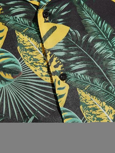 Men's 2 Piece Tropical Print Button Down Shirt and Shorts Sets4