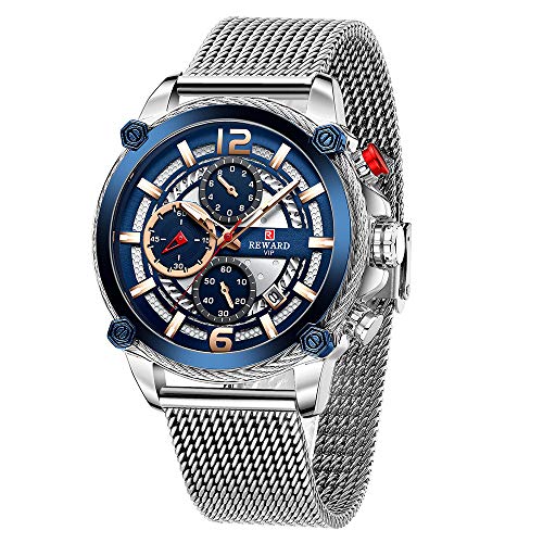 kefanrry Herrenuhr 45mm, Spulenuhr, Neue Edelstahluhren Wasserdicht Analog Personalisiertes Quarzgeschenk Herren, Günstige Herrenuhren Cover