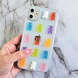 NAMA iPhone 11 6.1' Gummy Bear Holographic Rainbow TPU Cartoon 3D Clear Candy Soft Cases