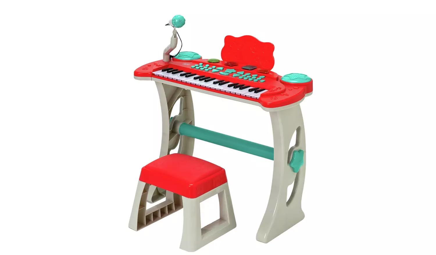 Chad Valley Keyboard Stand and Stool - Red * set includes everything your child needs to role play as a pop megastar, including a keyboard - attached to an adjustable stand - and a stool *