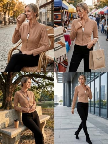 Image of Leriya Fashion Slim Fit Zip-Up Women Summer Jacket | Long Sleeve Stand Collar | Casual Biker Style Crop Top Summer Collection for Women | Lightweight Zipper Short Jacket for Office & Everyday Wear