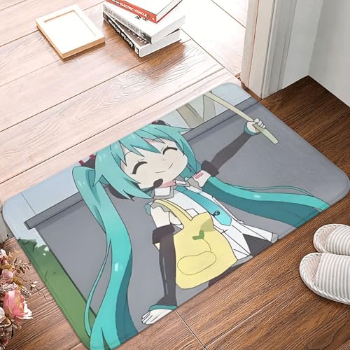 バスマット 初音ミク (3) お風呂マット 速乾 吸水 洗える 40*60cm 滑り止め付き 柔らかい肌触り 低反発 コンパクト カーペット 絨毯 玄関 キッチン 浴室 脱衣所 洗面所用 プレゼント [2]