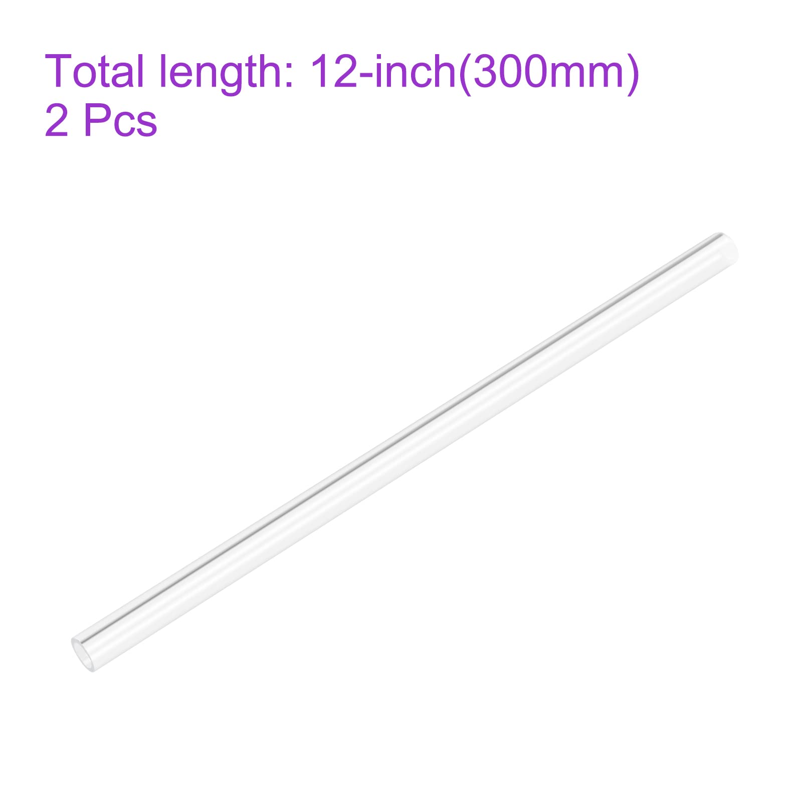 DMiotech 2pz 10mm x 14mm 12" Trasparente Acrilico Tubo Rigido Plastica Tubo per Acquario Acqua Tubo, Acqua Raffreddamento Sistema, Idraulica