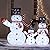 JOIEDOMI 3 Pcs 3D Christmas Collapsible Snowman Yard Light 270 Pre-Lit LED Cool White Lights for Indoor Outdoor Garden Holiday Décor, Christmas Event Decoration, Xmas Eve Night, Red Scarf