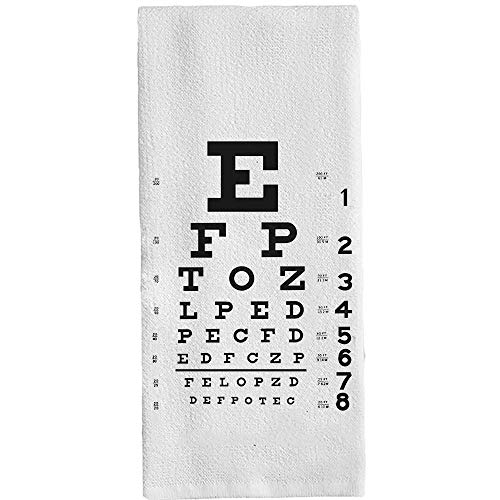 Image of Optometry Eye Chart Hand Bathroom Towels Decoratives White 14x 30 Inch(35x75cm) Color:Optometry Eye Chart