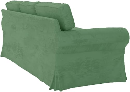 Miniatura 5 de Funda de terciopelo resistente UPPLAND de repuesto compatible con IKEA UPPLAND de tres asientos (Uppland 3 terciopelo verde claro)