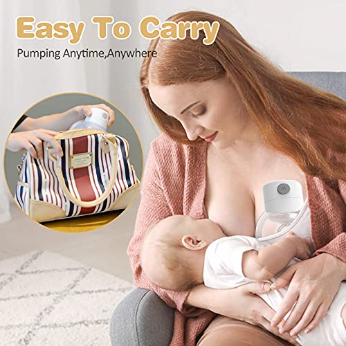 Loryhall Wearable Breast Pump, Portable Hands-Free Pump With Bpa Free & Dishwasher Safe, Low Noise And Long Battery Life, 2 Mode & 9 Levels Electric Pump Comes With 19/21 / 24/27 Mm Flange #TOP6
