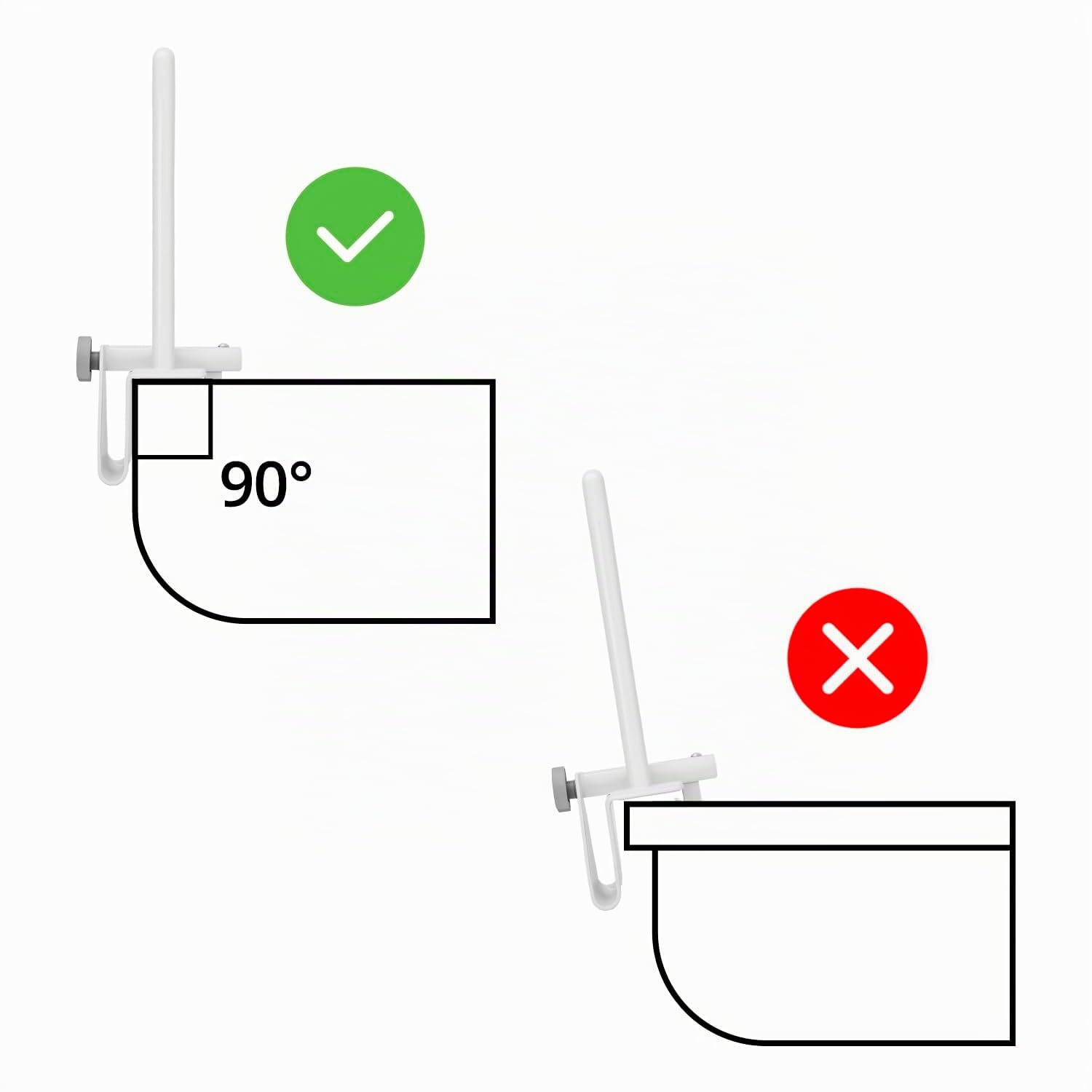 QWORK® corrimano per vasca da bagno, barre di sostegno per vasca, maniglione vasca da bagno, bianco 8-16 cm