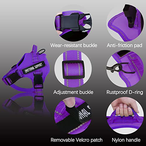Voopet Service Dog Harness, Emotional Support Pet Vest Harness, Reflective Breathable And Adjustable No-Pull Esa Dog Harness For Small Medium Large Dogs (With 4 Pcs Removeable Tags) #TOP1