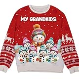 Grandkids Knitting - Personalized Custom All-Over-Print Sweatshirt, My Grandkids, My Fav People Call Me Grandma Personalized Ugly Sweatshirt, Snowman Grandma Grandchildren Custom Sweatshirts for Nana