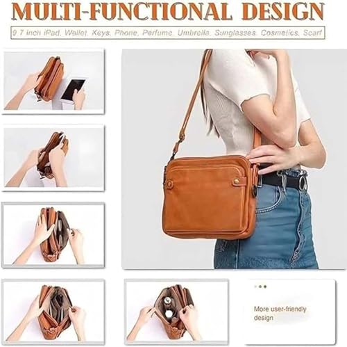 Gpmsign Crossbody Bag Gpmsign Crossbody Leather Bag 3 Layer Crossbody Leather Shoulder Bags with Built Compartments3