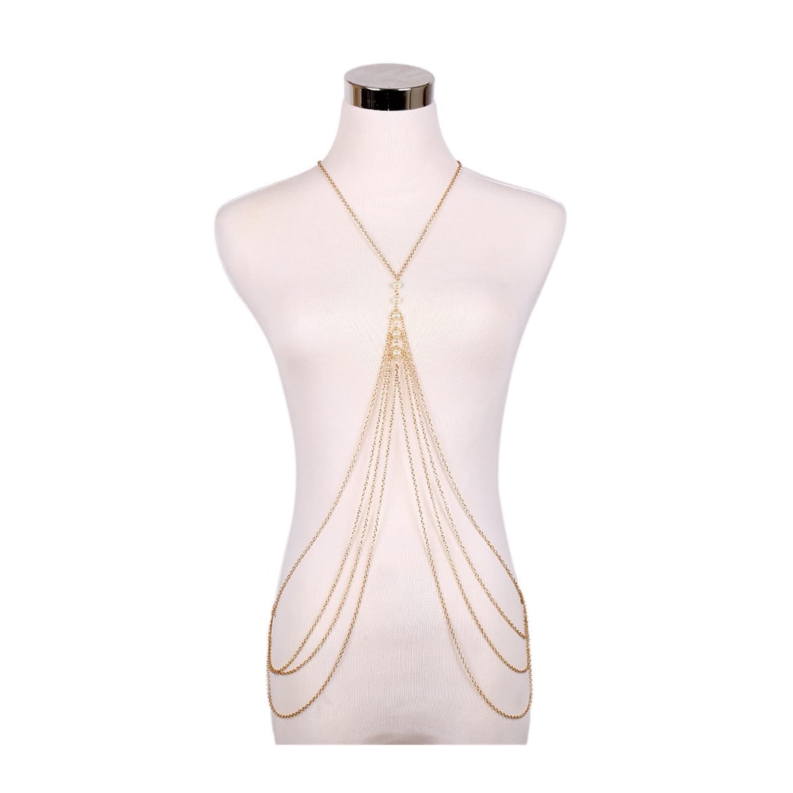 RWRAPS Cadena del Cuerpo Mujeres Metal Vientre Joyas Bikini Cintura Arnés Playa Verano Accesorios (Color : D, Size : Light Grey)