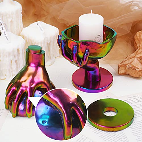 FineInno Kerzenhalter Silikonformen Epoxidharz, Hand Halten Schädel Resin GieÃformen, Blumentopf Epoxidharz Formen für Schmuck Aufbewahrung, Halloween Dekor – Bild 7