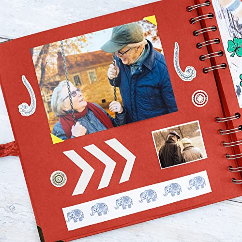 image for Bstorify Square Scrapbook Photo Albums 8 x 8 Inch Red Thick Paper, Har