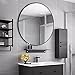 Price comparison product image PLINRISE Large Modern Round Metal Framed Wall Mounting Mirror, Oversize Decorative Mirror for Living room or Bathroom (Diameter 31.5 Inch/80cm)
