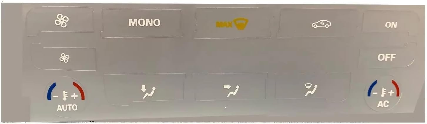 Car Button Decals Compatible with for S-Max for Mondeo Car Air Condition Control Switch Button Repair Stickers A/C Button Repair Kit Matte Black