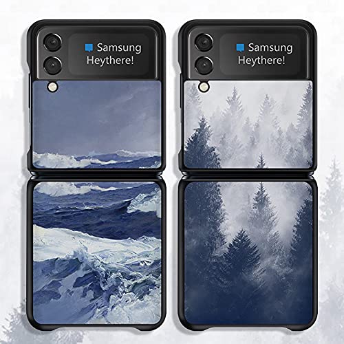 Yatchen Linda capa para Samsung Galaxy Z Flip 3, moderna linda estampa de pôr do sol de montanha de