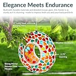 Sunnydaze 6-Inch Glass Mosaic Hanging Bird Feeder for Outdoors - Fly-Through Wild Bird Feeder - Confetti Mosaic - Image 3