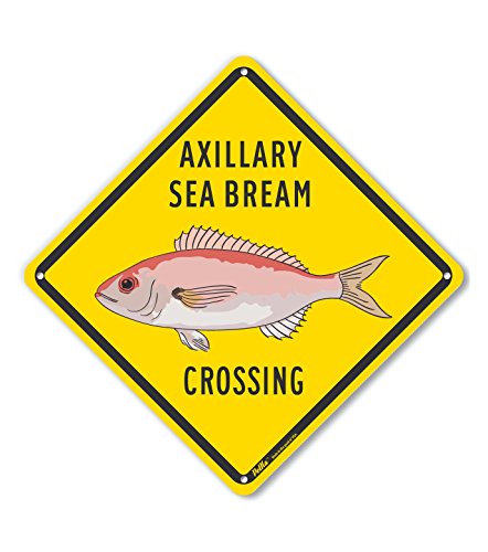 Panneau Axillary Sea Bream Crossing en aluminium de qualité supérieure jaune 25,4 cm PKAC-1005-NA