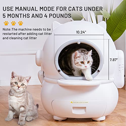 Self-Cleaning Cat Litter Box, Automatic Cat Litter Box,Automatic Mode&Manual Mode,One Click Clean Up #TOP5