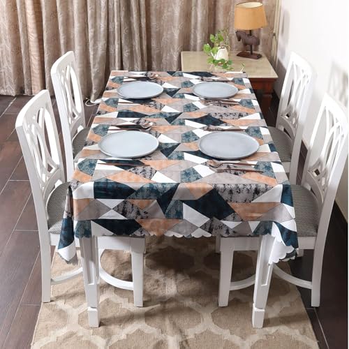 Image of Styleys Dining Table Cover Waterproof with for Kitchen Dining Table Cloth Dust and Oil Repellent (140x220, 1 Table Cover Only, Antique Prism, CTSD3148)