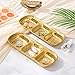 Teenyyou 4 Pcs DIY Esthetician Bowls Face Mask Tray Esthetician Supplies Stainless Steel Gold Compartment Serving Tray Women Skincare Products for Spa Salon Aesthetician Beauty, Nail Art (Medium)