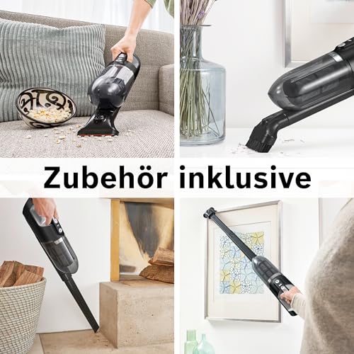 Bosch akumulátorový vysavač Flexxo 2v1 Series 4 BBH32101, bezdrátový ruční vysavač, bezsáčkový, vysoký sací výkon, dlouhá doba chodu, krátká doba nabíjení, štěrbinová hubice, všechny typy podlah, černá
