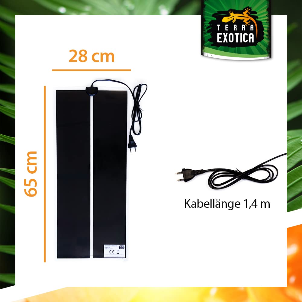 Terra Exotica Terrarium Heizmatte Standard - 5W, 7W, 14W, 20W, 28W, 35W, 45W - Wärmematte fü Terrarien (35 Watt - 65 x 28 cm)