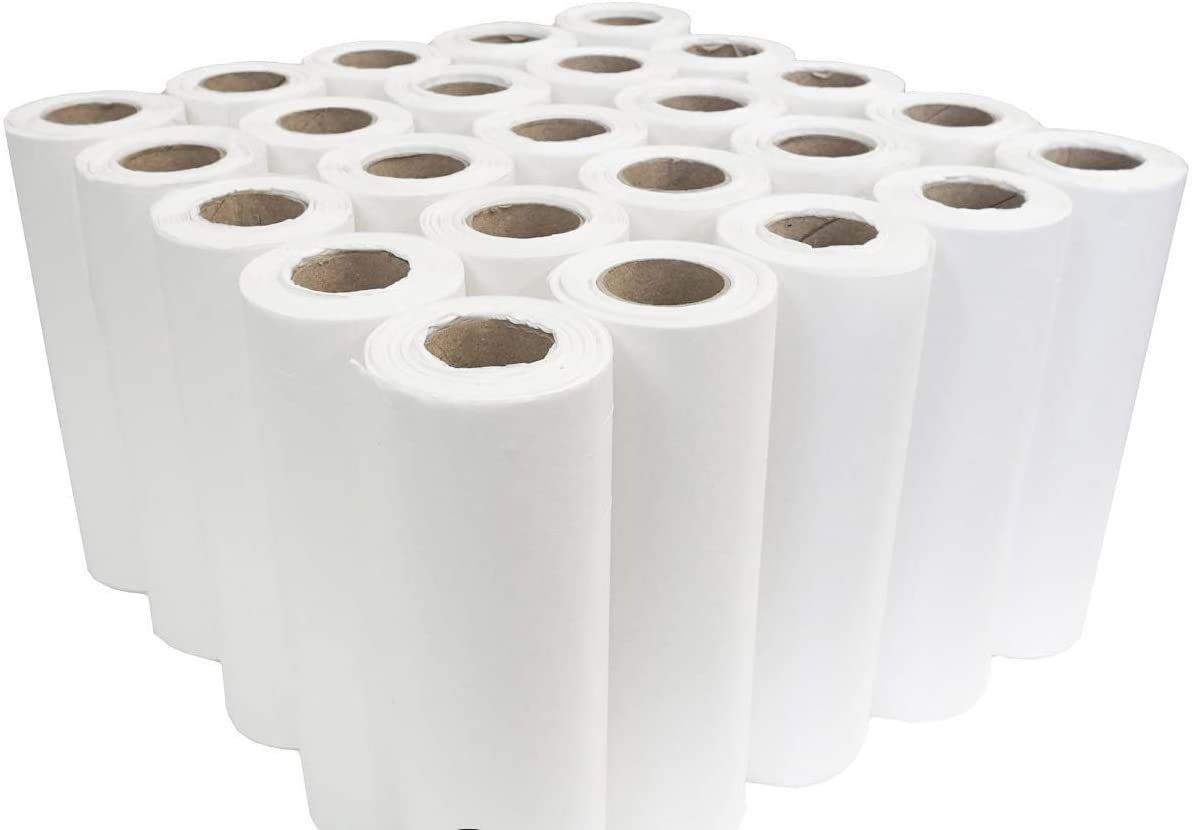 Premium Einweg-Kopfstützen-Papierrolle für Behandlungsliegen 22 cm x 69m, 25 Rollen pro Box (Glatt)