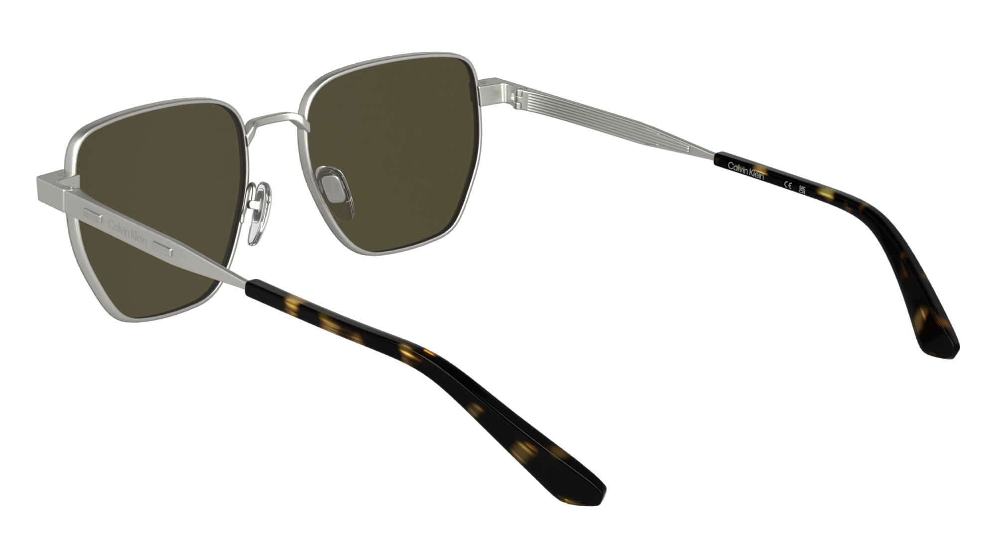Calvin Klein Unisex Adult Sunglasses CK25100S - Matte Silver with Solid Brown Lens