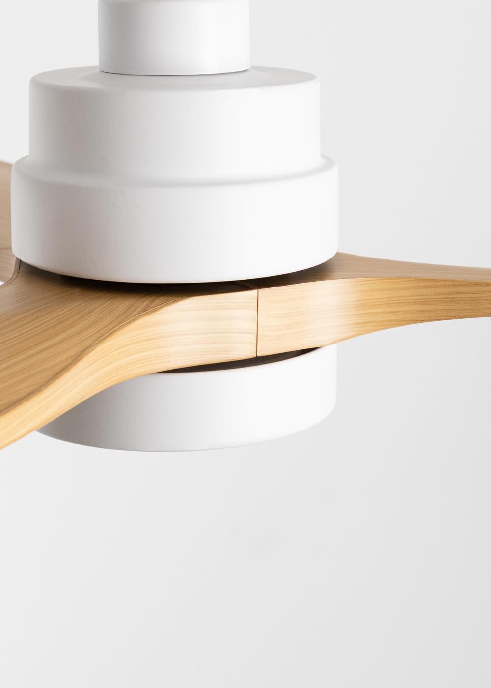 CREATE / WINDSTYLANCE S/Ventilador de techo ABS con luz blanco aspas efecto madera clara con mando/ 40W, Silencioso, Ø112 cm, 6 velocidades, temporizador, verano-invierno, doble altura, motor DC