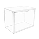 Clear Stackable Plastic Storage Bins with Magnetic Lid, Dustproof Book & Cosmetic Display Cases, Large Figures Collectibles Showcase, Shoe Box, Protection Organizer (Clear-L-1 Pack)