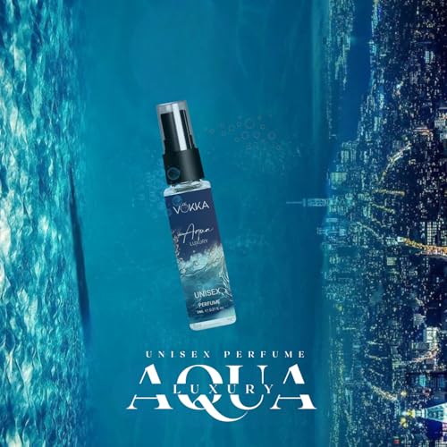 Image of Vokka Pocket Perfume Aqua 8ml | Unisex Luxury Long Lasting Perfume for Men & Women | Aquatic Scent Eau De Parfum| EDP Fragrance for Gift | Travel & Skin Friendly | Notes: Aqua Woody Musky