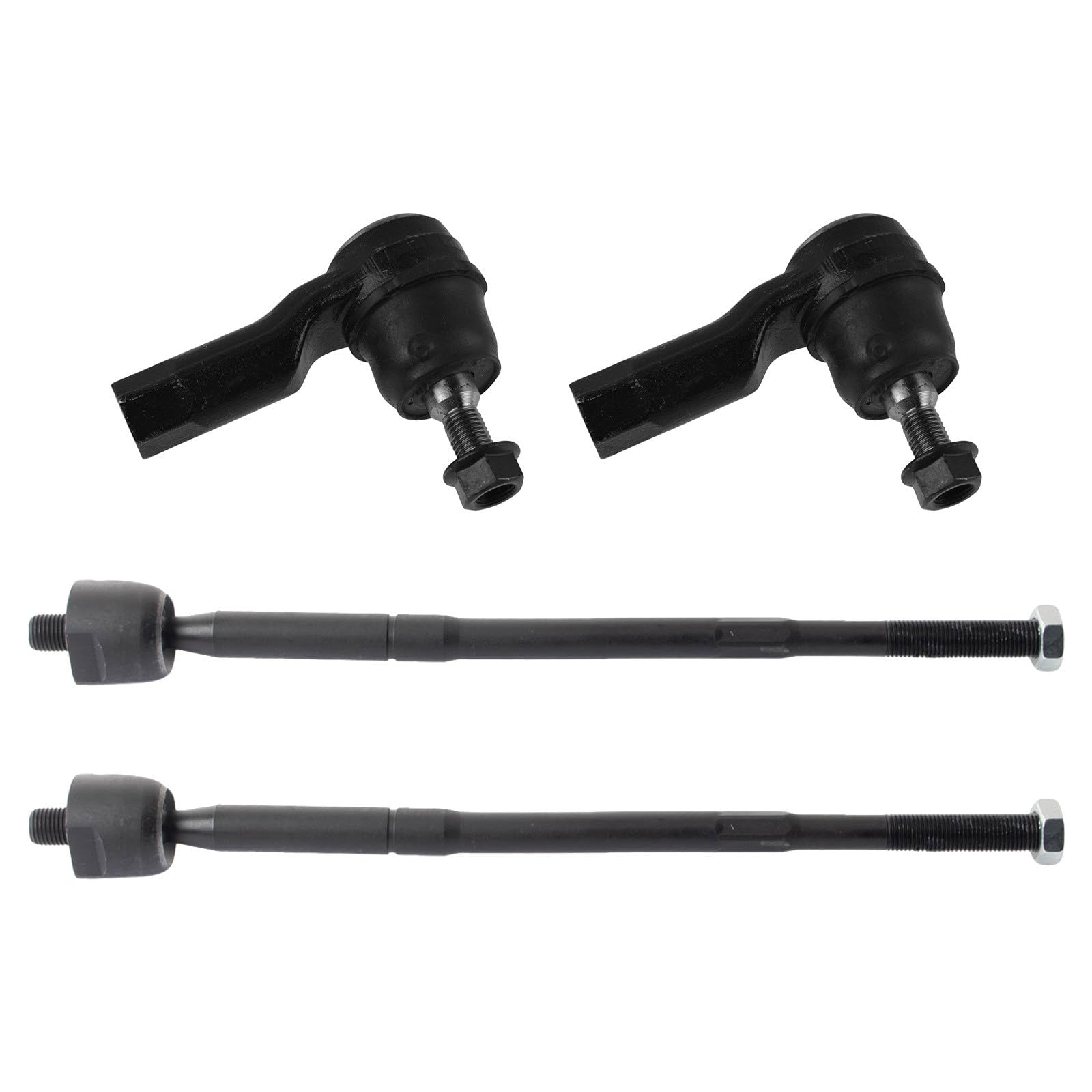 TRQ Front Inner and Outer Tie Rod Set 4 Piece Compatible with 2011-2017 Mitsubishi Lancer 2014-2019 Outlander 2011-2019 Outlander Sport