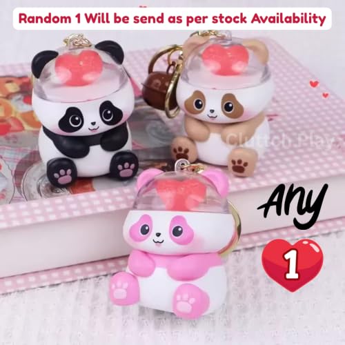 Image of Cute Panda Keychain Heart Light & I LOVE YOU Message ANY 1 (Panda Love u)