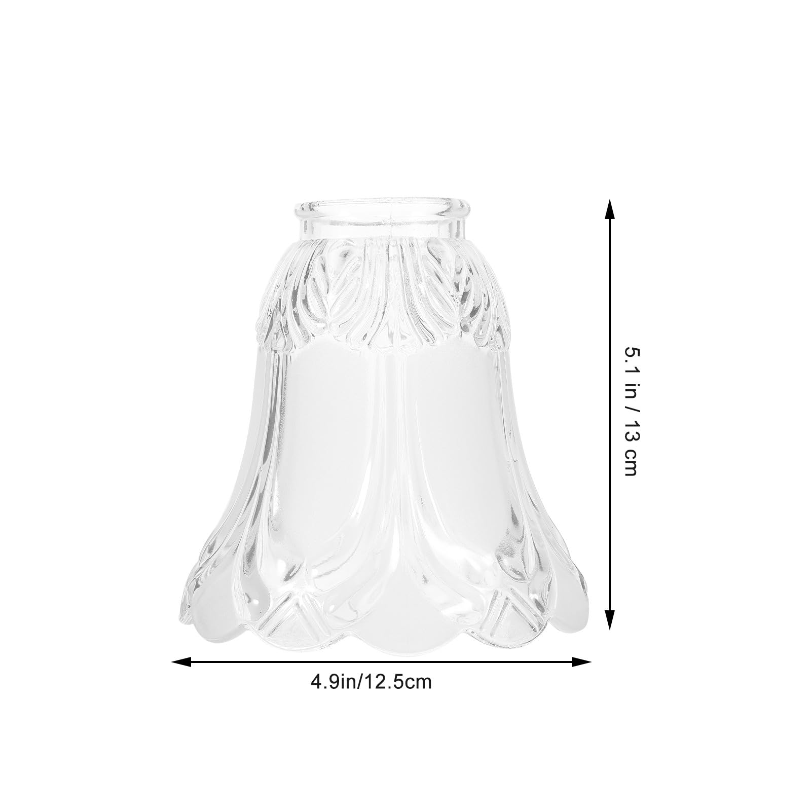 POPETPOP Pantallas de Lámparas de Vidrio de Repuesto 4 Piezas Forma de Campana, Material Vidrio, Decoración para Iluminación de Techo Hogar