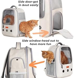   Lollimeow-Pet-Carrier-Backpack-Bubble-Backpack-Carrier-Cats-and-PuppiesAirline-Approved-Designed-for-Travel-Hiking-Walking-Outdoor-Use-Beige