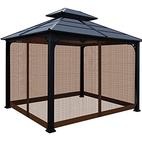 Uposao Utomhus trädgård paraply bord skärm parasoll myggnät skydd nät hölje bälte teleskopiskt vikbart ställ myggnät för uteplats däckmöbler med dragkedja, 3 x 3 x 2 m