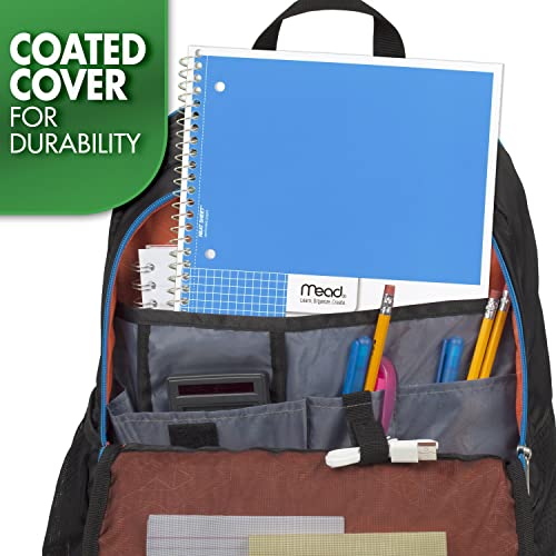 Caderno Mead Spiral 05676AZ7, papel quadriculado, 19 x 26,7 cm, 100 folhas, amarelo