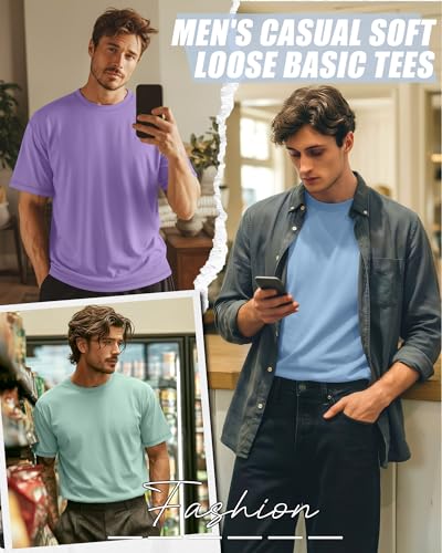 Image of Neer 3 Pack Big and Tall T-Shirts for Men L-7xl Tops | Large Casual Stretch Workout Tees, Short Sleeve Crewneck Oversized Shirts, Classic Summer Outfits, Comfy Basic Loose Clothes