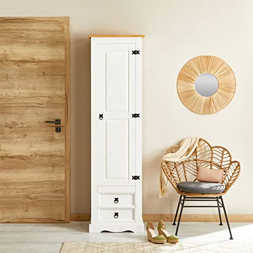IDIMEX Armoire Tequila Meuble de Rangement avec 7 tablettes derrière 1 Porte battante et 2...