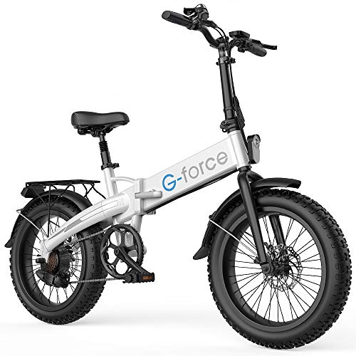 G-Force Folding Electric Bicycle, 20-inch 4.0 Fat tire,7-Speed Gear City Commuter Electric Bicycle.