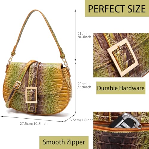 Crocodile Bags for Women Luxury Handbag Flap Purse Small Crossbody handbag for Ladies Gradient Color Shoulder Bag2