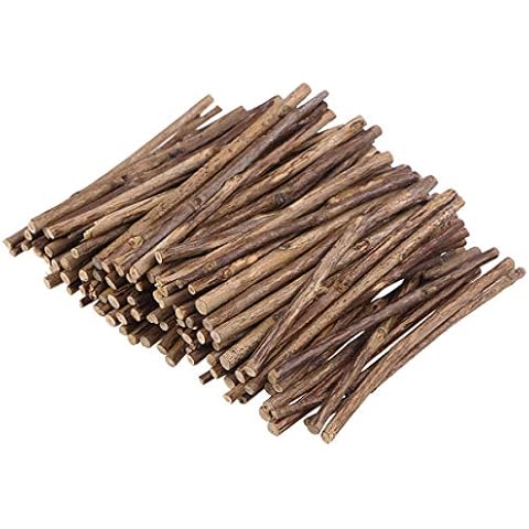 OULII Wood Sticks Log Sticks for DIY Crafts Photo Props 4inch Pack of 100 Cover